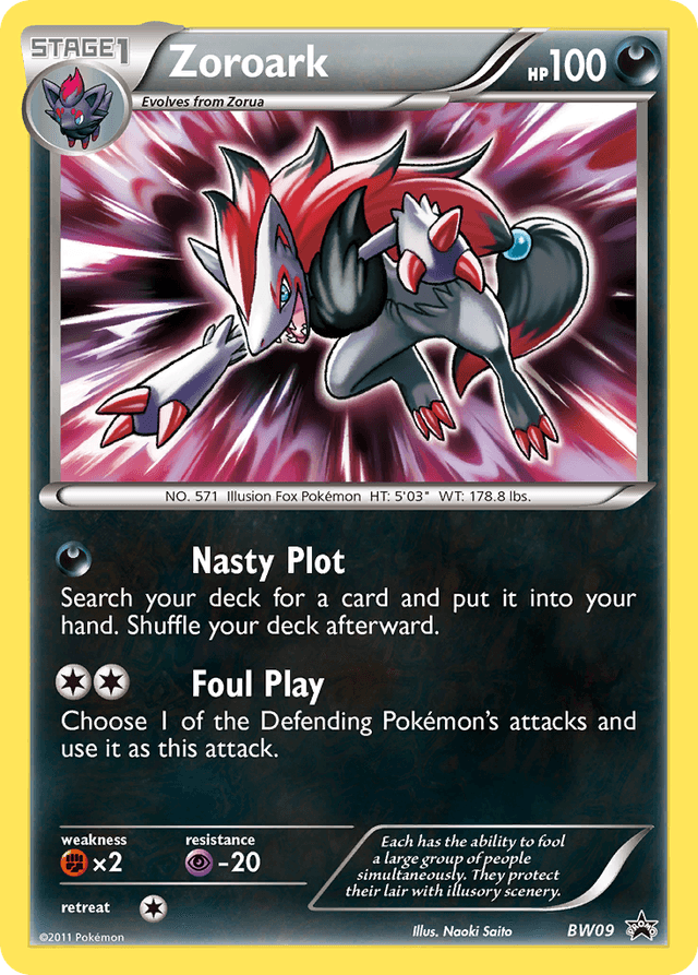 Carta Zoroark BW09/101 do set BW Black Star Promos — Pokémon TCG | Bynx