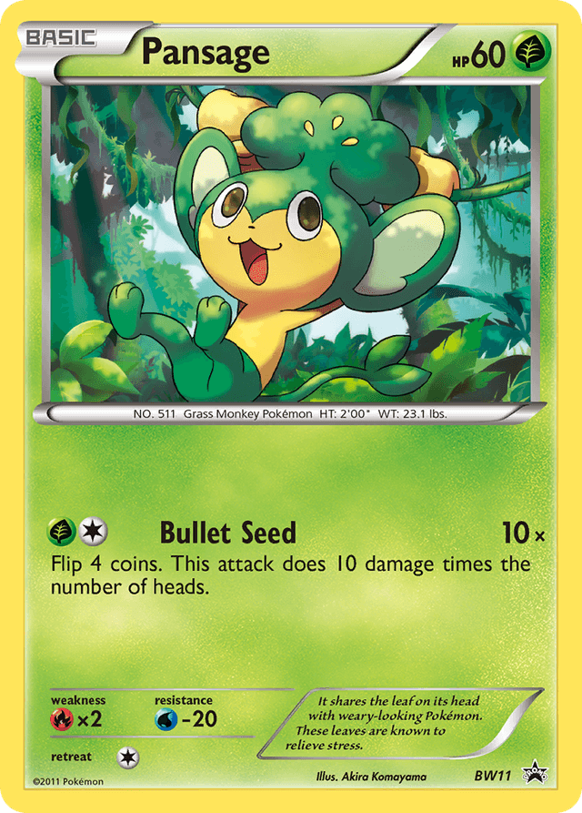 Carta Pansage BW11/101 do set BW Black Star Promos — Pokémon TCG | Bynx