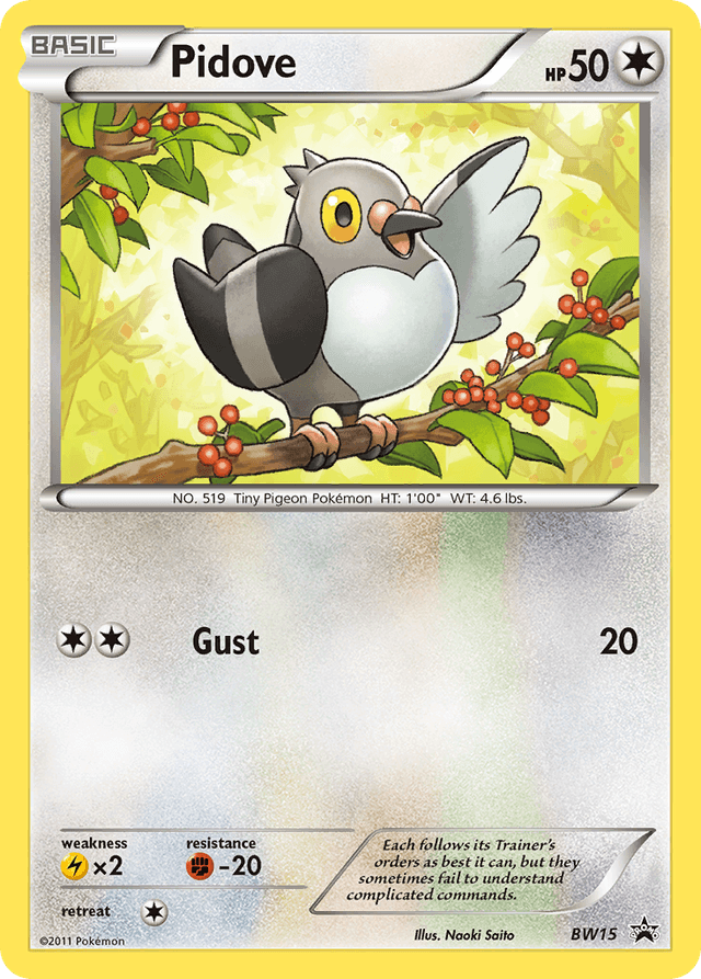 Carta Pidove BW15/101 do set BW Black Star Promos — Pokémon TCG | Bynx