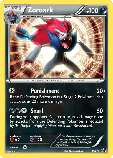Carta Zoroark BW19/101 do set BW Black Star Promos — Pokémon TCG | Bynx