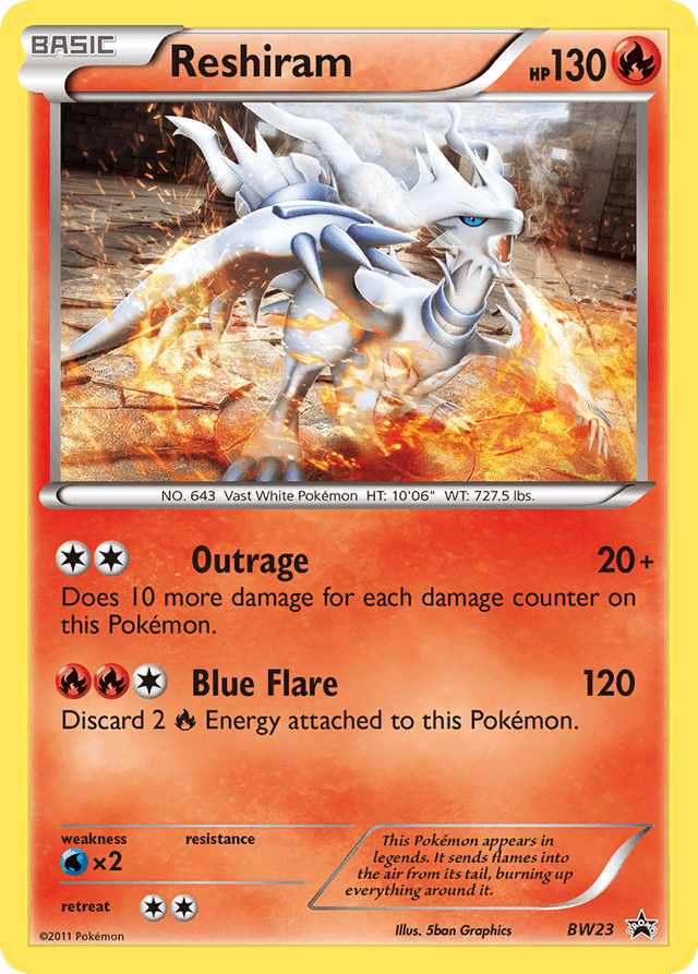 Carta Reshiram BW23/101 do set BW Black Star Promos — Pokémon TCG | Bynx