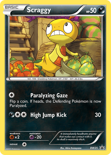 Carta Scraggy BW25/101 do set BW Black Star Promos — Pokémon TCG | Bynx