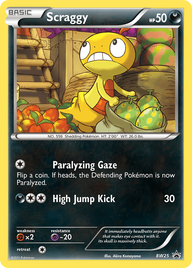 Carta Scraggy BW25/101 do set BW Black Star Promos — Pokémon TCG | Bynx