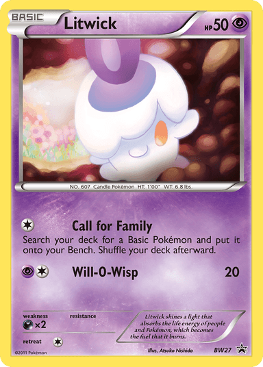 Carta Litwick BW27/101 do set BW Black Star Promos — Pokémon TCG | Bynx