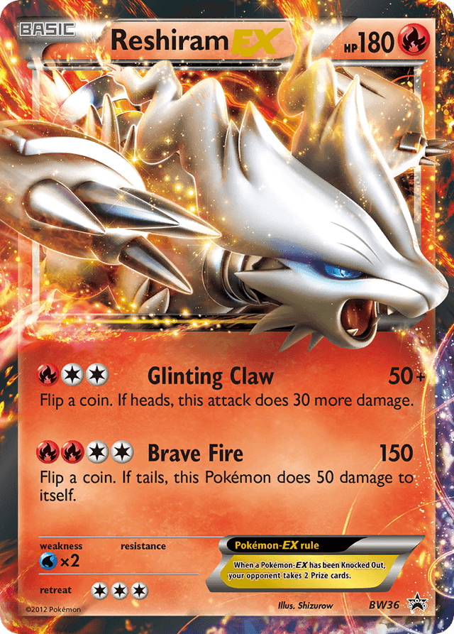 Carta Reshiram-EX BW36/101 do set BW Black Star Promos — Pokémon TCG | Bynx