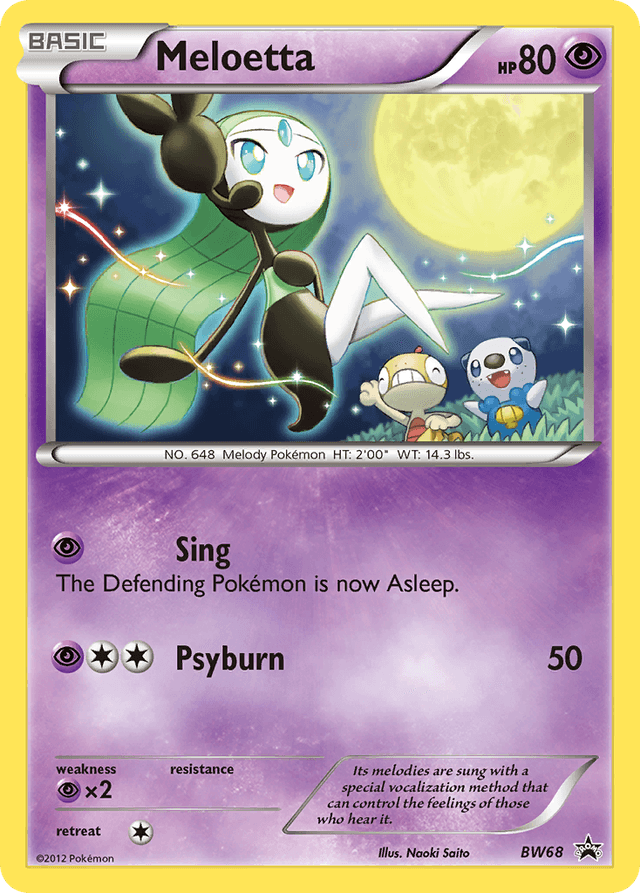 Carta Meloetta BW68/101 do set BW Black Star Promos — Pokémon TCG | Bynx