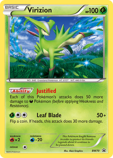 Carta Virizion BW70/101 do set BW Black Star Promos — Pokémon TCG | Bynx