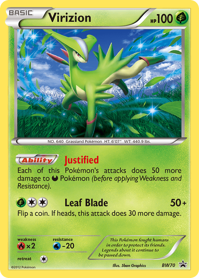 Carta Virizion BW70/101 do set BW Black Star Promos — Pokémon TCG | Bynx