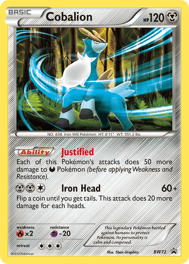 Carta Cobalion BW72/101 do set BW Black Star Promos — Pokémon TCG | Bynx