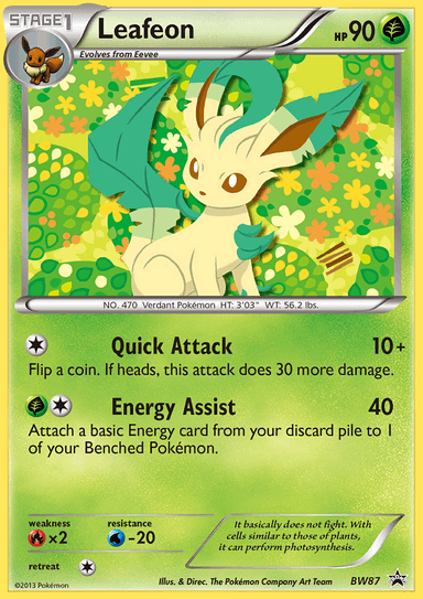 Carta Leafeon BW87/101 do set BW Black Star Promos — Pokémon TCG | Bynx