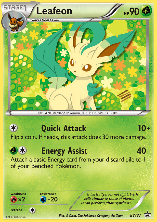 Carta Leafeon BW87/101 do set BW Black Star Promos — Pokémon TCG | Bynx