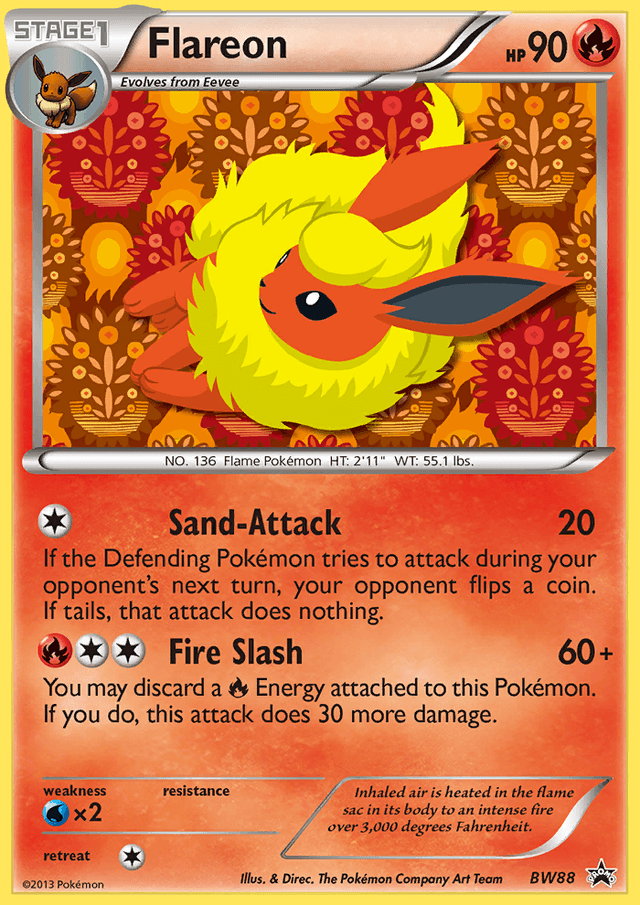 Carta Flareon BW88/101 do set BW Black Star Promos — Pokémon TCG | Bynx