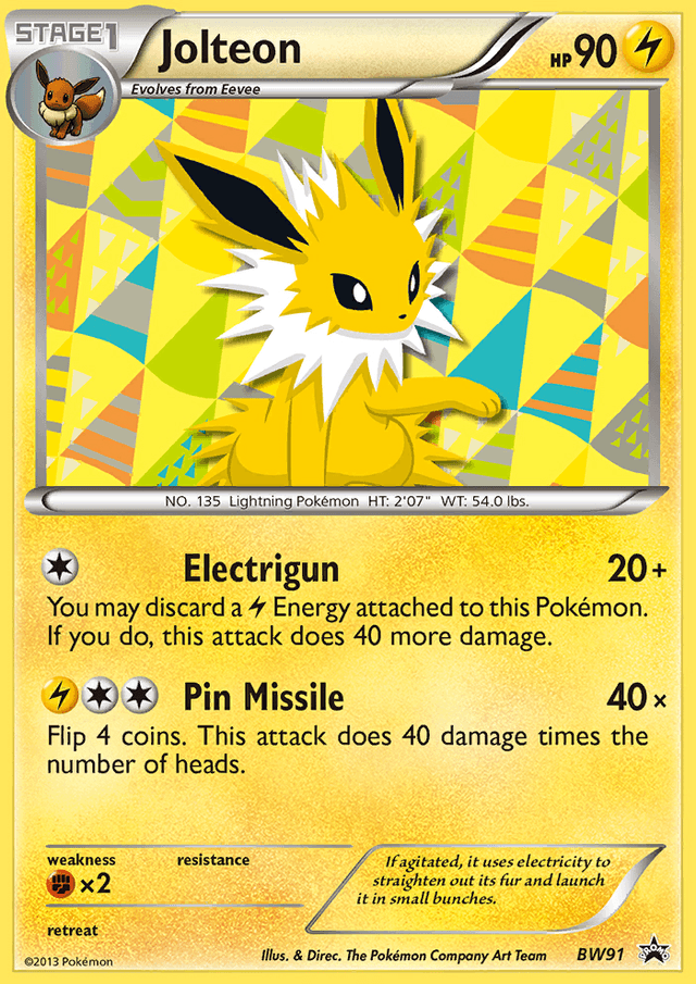 Carta Jolteon BW91/101 do set BW Black Star Promos — Pokémon TCG | Bynx