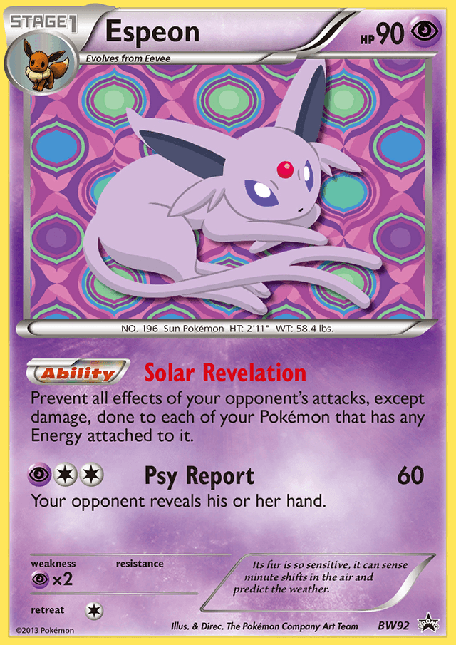 Carta Espeon BW92/101 do set BW Black Star Promos — Pokémon TCG | Bynx