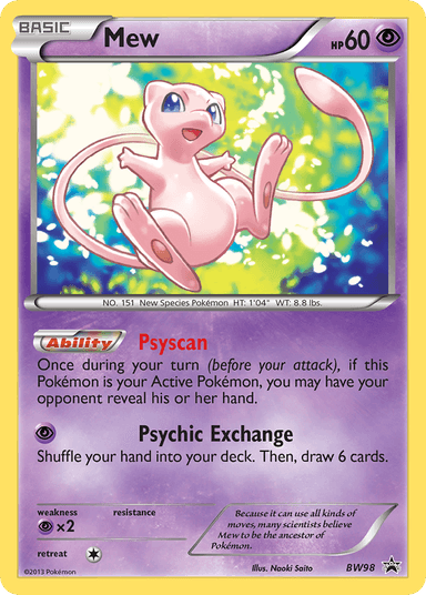 Carta Mew BW98/101 do set BW Black Star Promos — Pokémon TCG | Bynx