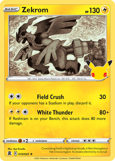 Carta Zekrom 10/25 do set Celebrations — Pokémon TCG | Bynx