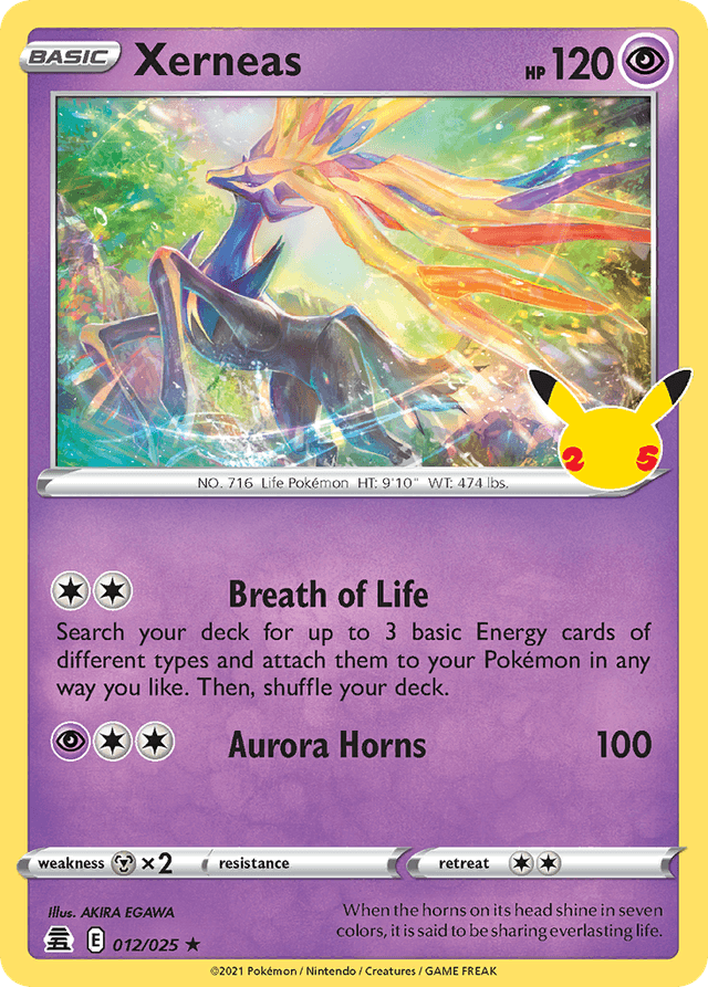 Carta Xerneas 12/25 do set Celebrations — Pokémon TCG | Bynx