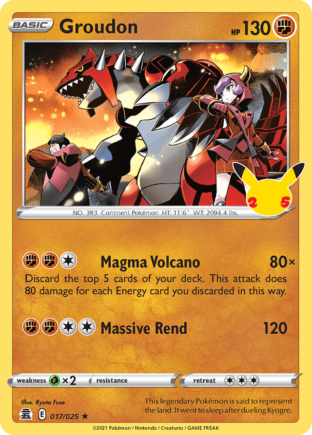 Carta Groudon 17/25 do set Celebrations — Pokémon TCG | Bynx