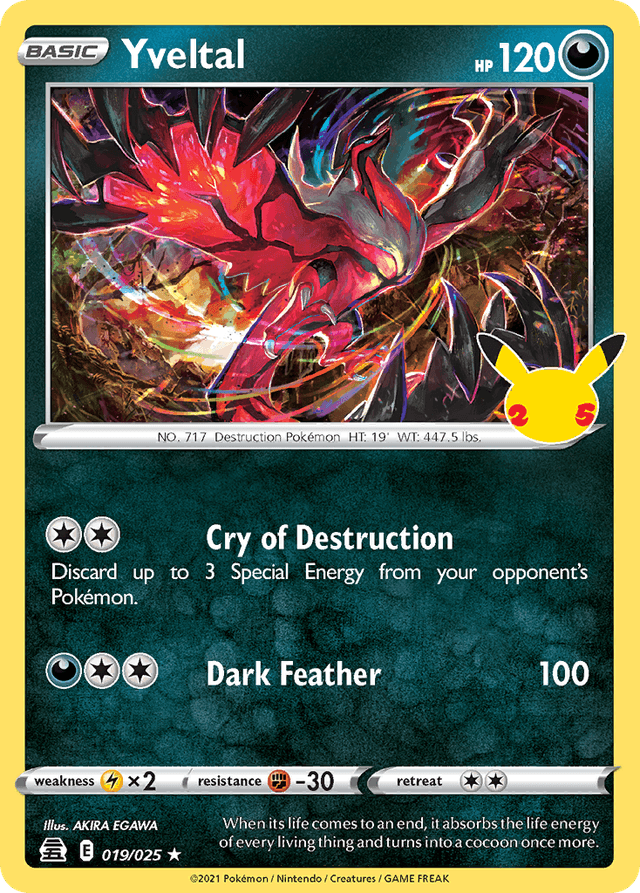 Carta Yveltal 19/25 do set Celebrations — Pokémon TCG | Bynx