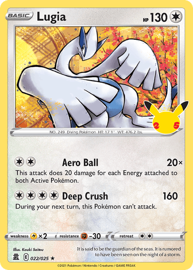 Carta Lugia 22/25 do set Celebrations — Pokémon TCG | Bynx