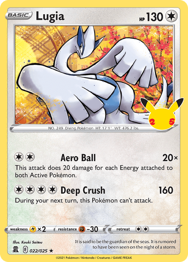 Carta Lugia 22/25 do set Celebrations — Pokémon TCG | Bynx