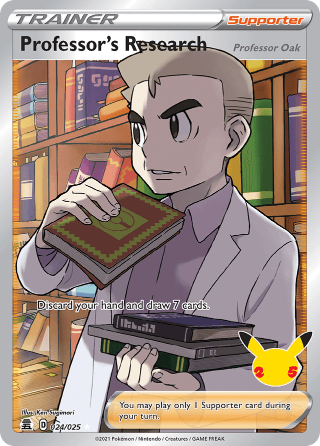 Carta Professor's Research (Professor Oak) 24/25 do set Celebrations — Pokémon TCG | Bynx