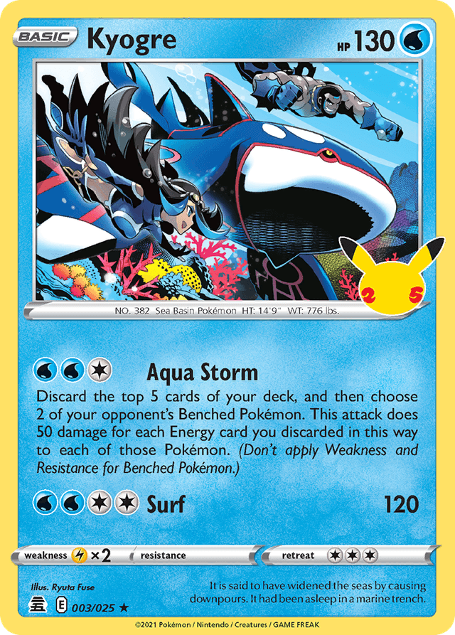 Carta Kyogre 3/25 do set Celebrations — Pokémon TCG | Bynx
