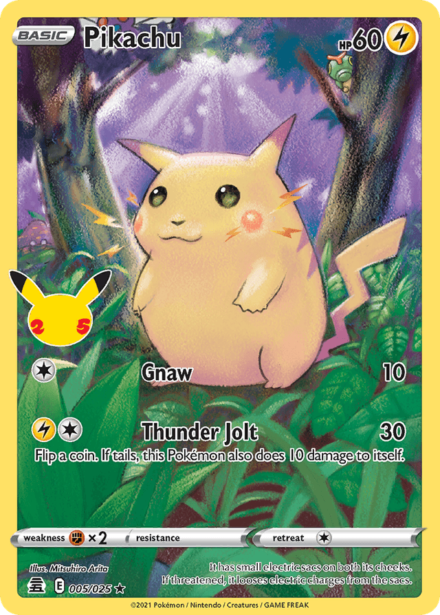 Carta Pikachu 5/25 do set Celebrations — Pokémon TCG | Bynx