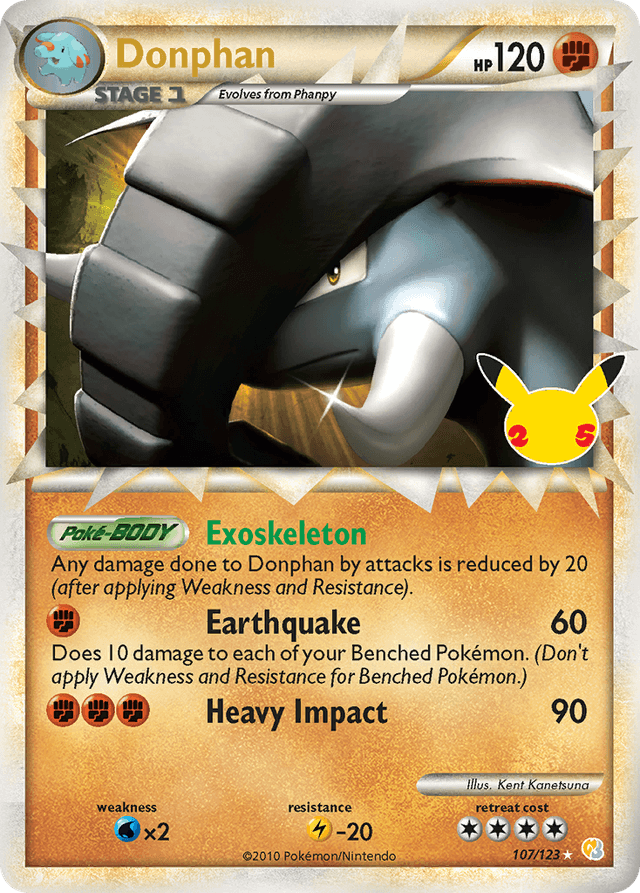 Carta Donphan 107/25 do set Celebrations: Classic Collection — Pokémon TCG | Bynx