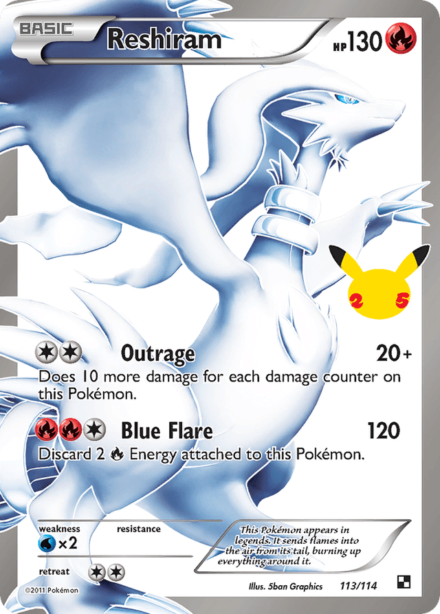Carta Reshiram 113/25 do set Celebrations: Classic Collection — Pokémon TCG | Bynx