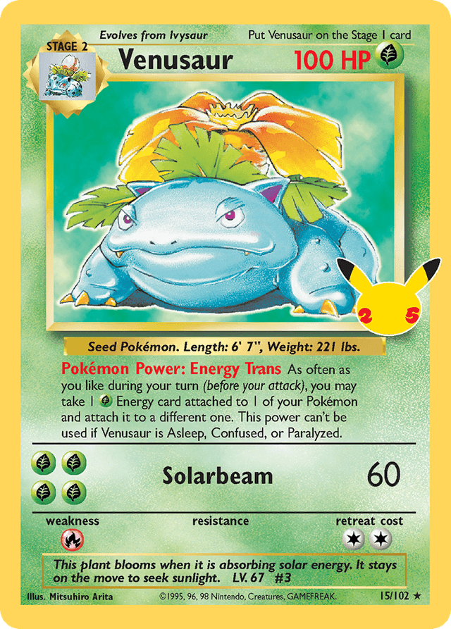 Carta Venusaur 15/25 do set Celebrations: Classic Collection — Pokémon TCG | Bynx