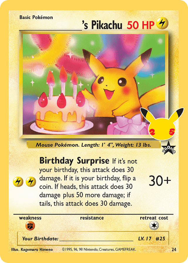 Carta _____'s Pikachu 24/25 do set Celebrations: Classic Collection — Pokémon TCG | Bynx