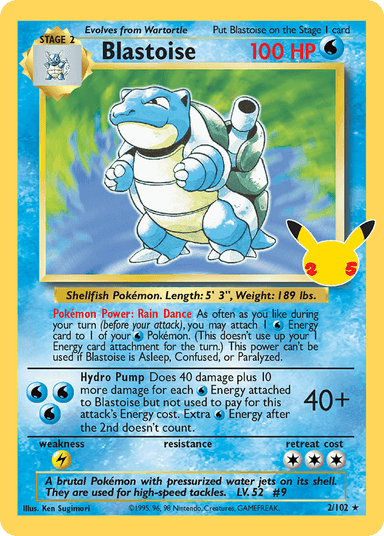 Carta Blastoise 2/25 do set Celebrations: Classic Collection — Pokémon TCG | Bynx