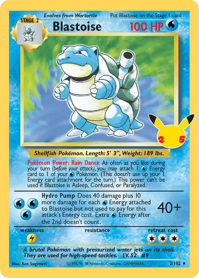 Carta Blastoise 2/25 do set Celebrations: Classic Collection — Pokémon TCG | Bynx