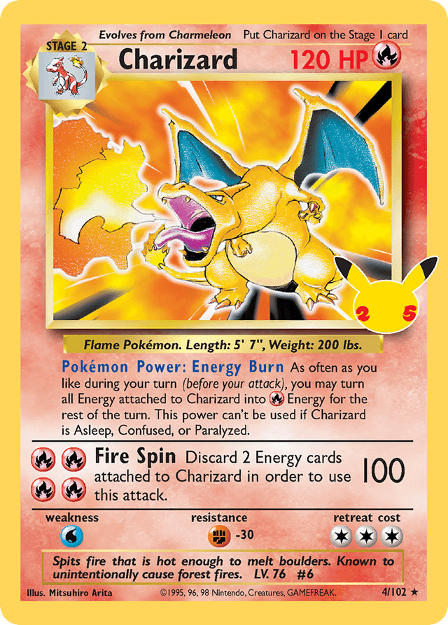 Carta Charizard 4/25 do set Celebrations: Classic Collection — Pokémon TCG | Bynx