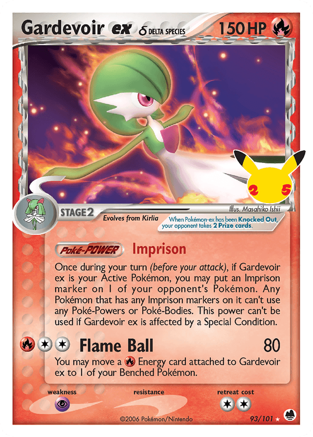 Carta Gardevoir ex δ 93/25 do set Celebrations: Classic Collection — Pokémon TCG | Bynx