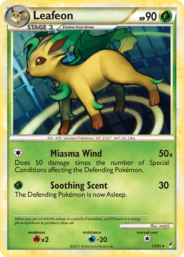 Carta Leafeon 13/95 do set Call of Legends — Pokémon TCG | Bynx