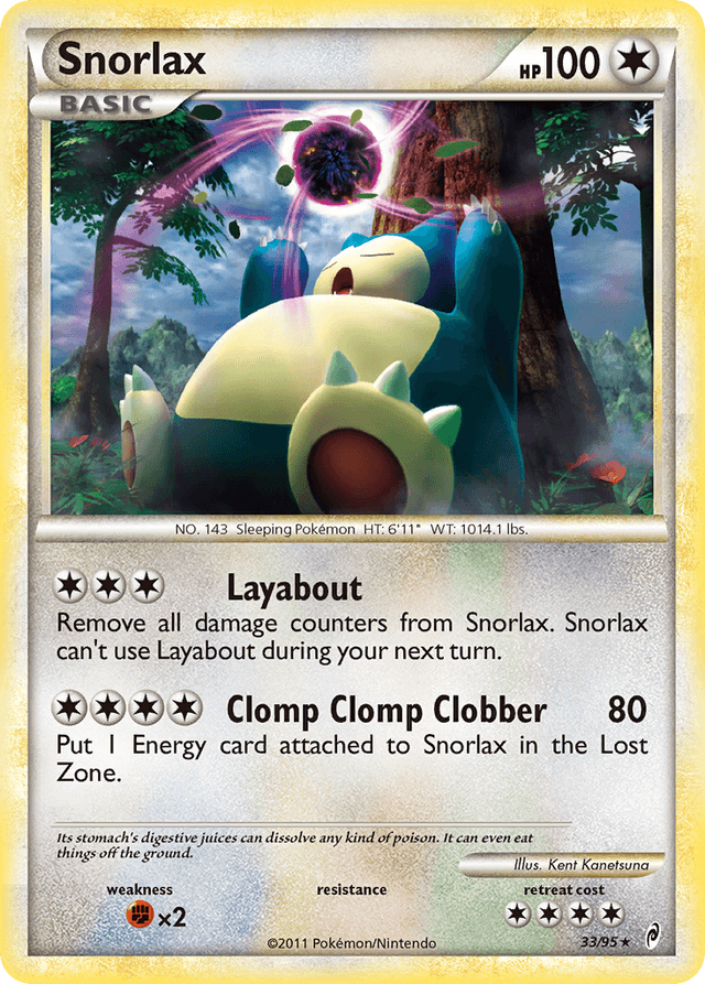 Carta Snorlax 33/95 do set Call of Legends — Pokémon TCG | Bynx