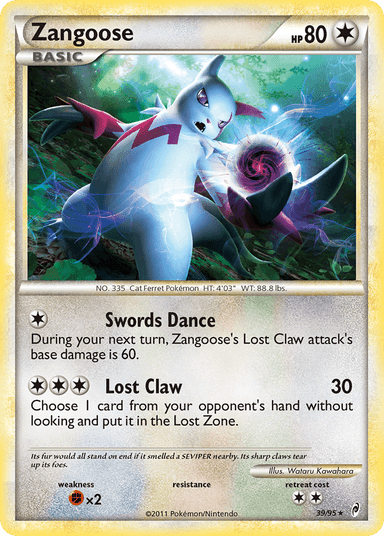 Carta Zangoose 39/95 do set Call of Legends — Pokémon TCG | Bynx