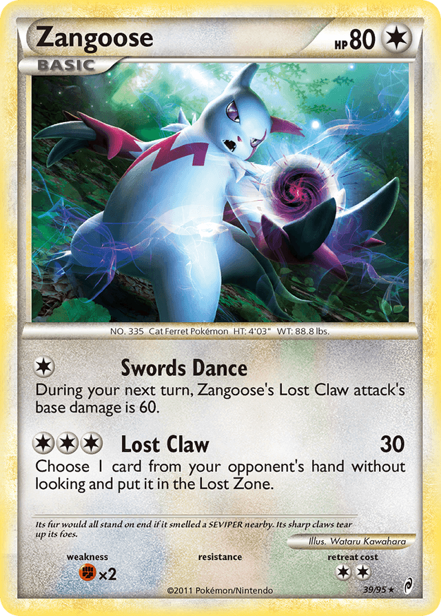 Carta Zangoose 39/95 do set Call of Legends — Pokémon TCG | Bynx