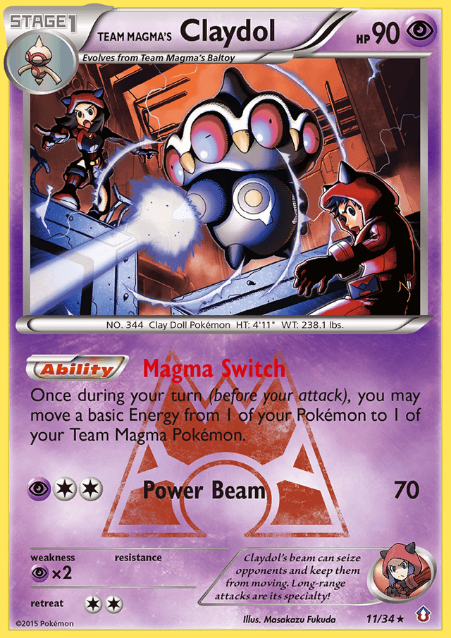 Carta Team Magma's Claydol 11/34 do set Double Crisis — Pokémon TCG | Bynx
