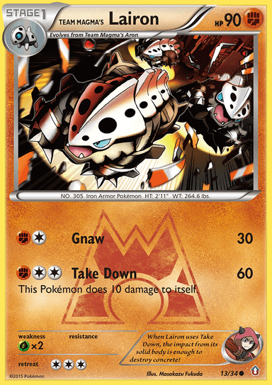 Carta Team Magma's Lairon 13/34 do set Double Crisis — Pokémon TCG | Bynx