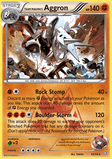 Carta Team Magma's Aggron 14/34 do set Double Crisis — Pokémon TCG | Bynx