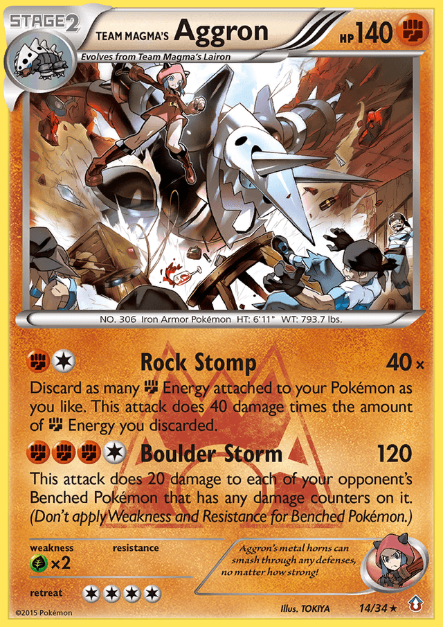 Carta Team Magma's Aggron 14/34 do set Double Crisis — Pokémon TCG | Bynx