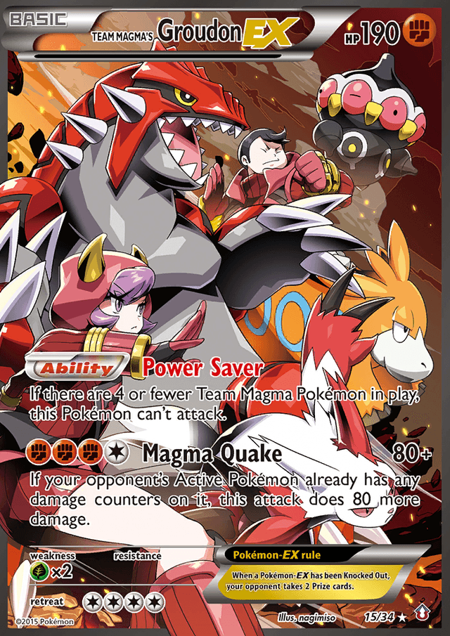 Carta Team Magma's Groudon-EX 15/34 do set Double Crisis — Pokémon TCG | Bynx
