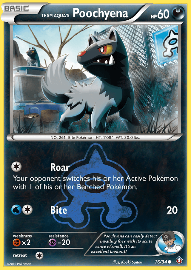Carta Team Aqua's Poochyena 16/34 do set Double Crisis — Pokémon TCG | Bynx