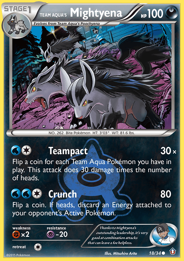 Carta Team Aqua's Mightyena 18/34 do set Double Crisis — Pokémon TCG | Bynx