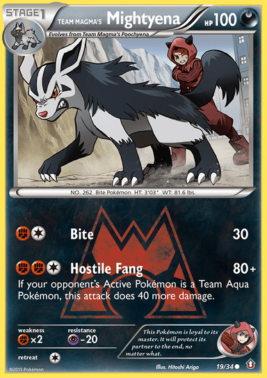 Carta Team Magma's Mightyena 19/34 do set Double Crisis — Pokémon TCG | Bynx