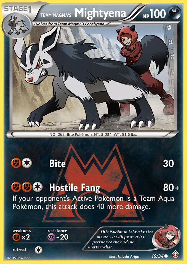 Carta Team Magma's Mightyena 19/34 do set Double Crisis — Pokémon TCG | Bynx