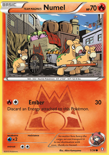 Carta Team Magma's Numel 1/34 do set Double Crisis — Pokémon TCG | Bynx